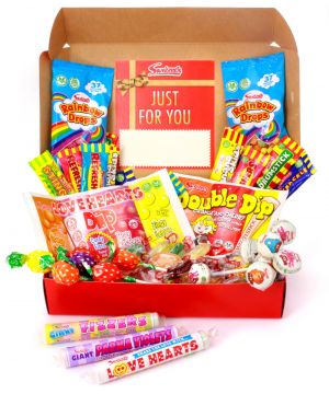 Vegan and Vegetarian Personalised Retro Red Sweet Hamper 690g